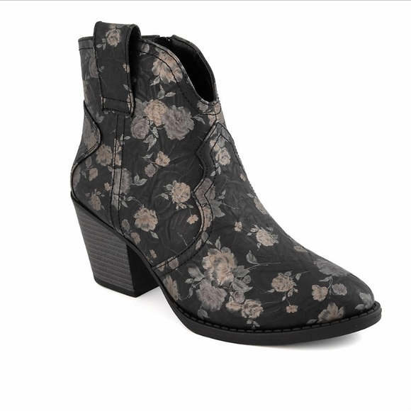 SUGAR TORCH Floral Westen Boots Booties - Picture 1 of 11